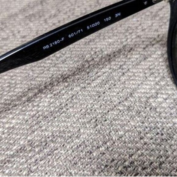 Ray-Ban Unisex RB2180F 51" Authentic Black Frame Green Lens Sunglasses - Picture 9 of 9